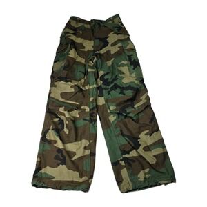 Vtg US Gi Military Woodland Camoflauge M65 Field Pants/ Trousers Cold Weather